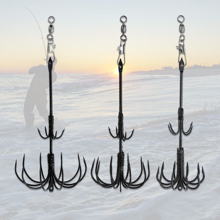 double fishing hook walmart Fishing Squid Hook Stainless Steels Outdoor Fishing Tackle Head Hook Squid  Fishing Jig Double Fishing Squid Hook