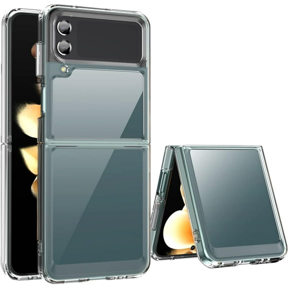 Case for Samsung Galaxy Z FILP 3 5G Case Slim Dropproof [Defend from Drop/Scratch/Slip/Fingerprint] Clear Acrylic Hard Back Soft TPU Bumper Hybrid Phone Cover for Samsung Z FILP 3 5G-Crystal Clear