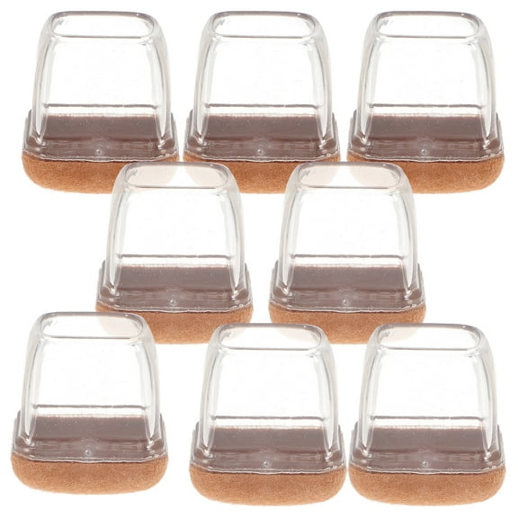 unbranded  8 Pcs Chair Foot Cover Mats Furniture Socks Stoppers Clear Chairs Transparent