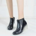 thumbnail image 1 of LSLJS Boucle Fermeture Éclair Latérale à Talons Hauts Transparent Mi-Tube Talon Compensé Femmes Pluie, Bottes de Pluie pour Femmes, 1 of 6