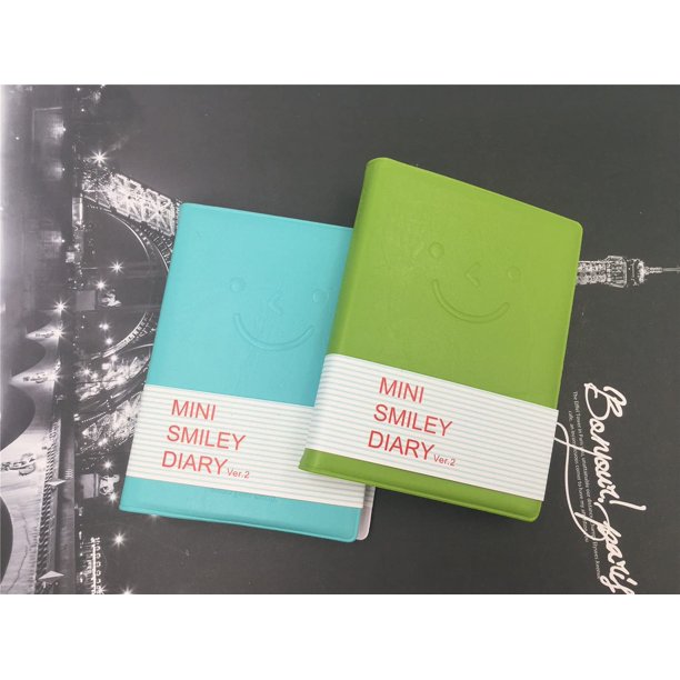 Juego de cuaderno de bolsillo Yansanido, 4 Uds., pequeño bolsillo, Super Mini, diario sonriente, cuaderno de notas, libro de notas, 4x3 pulgadas, Funda de cuero PU, Color aleatorio