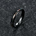 thumbnail image 3 of 4mm Unisex Black Tungsten Rings Inlaid with Crushed Created-Opal Wedding Engagement Band, 3 of 6