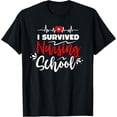 thumbnail image 1 of Nurse Student i survived nursing school essentials T-Shirt, 1 of 4