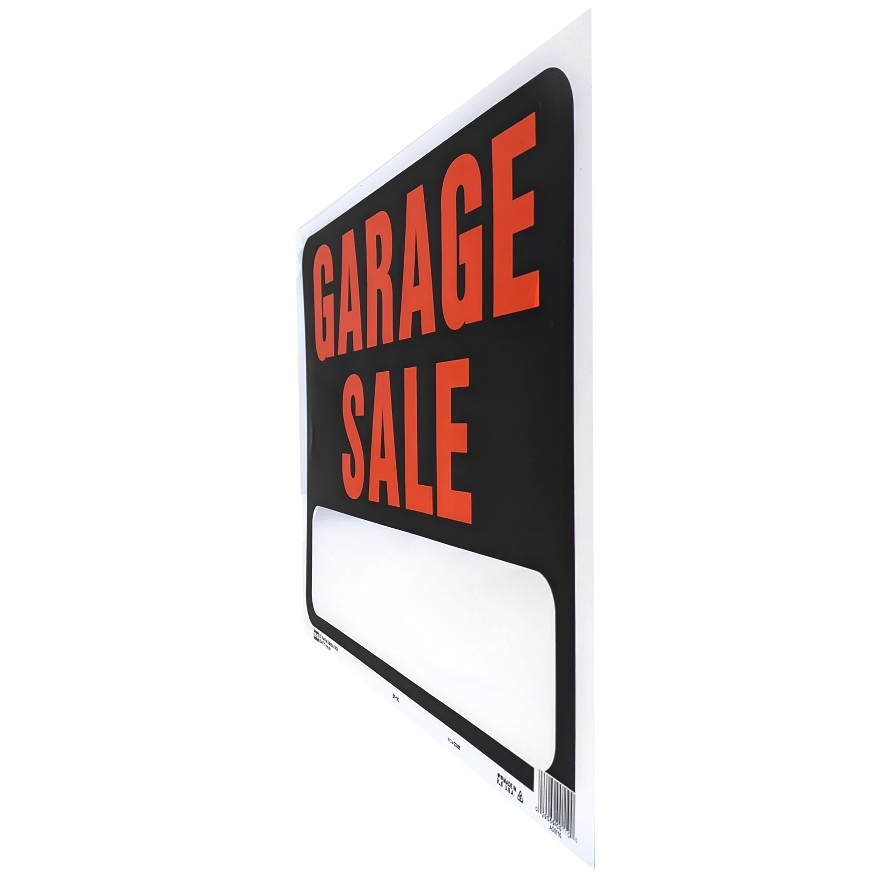 (5 pack) Hy-Ko 15" x 19" Plastic Garage Sale Sign, Bold Colors, Text Box