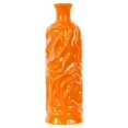 thumbnail image 1 of Urban Trends Collection 24452 Ceramic Round Cylindrical Vase With Neck & Wrinkled Sides- Small - Orange, 1 of 2