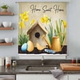 thumbnail image 4 of Spring Sheer Curtains 72 Inches Long, Brown Vintage Birds Cages Eggs Flowers Herbs Light Filering Curtains, Breathable Simi Curtain Privacy Drapes for Living Room Bedroom Lightweight Window Treatment, 4 of 9