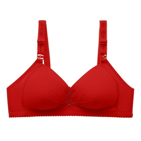 Bras for Women Padded Bra Feature V-Neck Balconette Bra Style W-959 Red XL