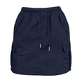 thumbnail image 7 of ZToonmas Women's Elastic Waist Cargo Mini Skirt Drawstring and Button Detail Short Skirt with Flap Pockets Casual Utility Skirt, 7 of 7
