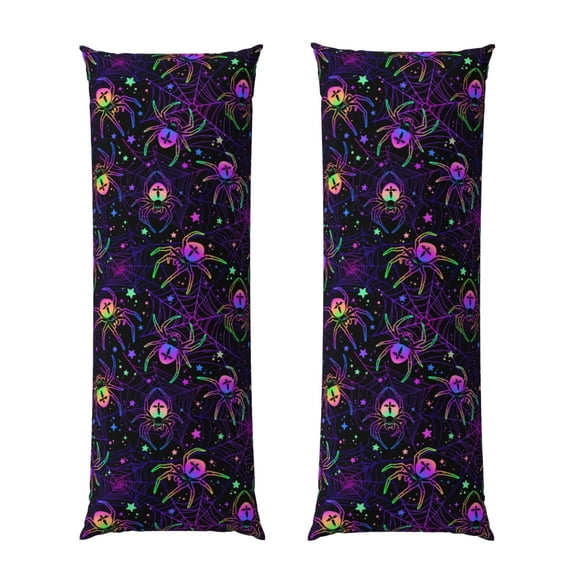Vsdgher Multi-colored Spiders Body Pillow Cover, Pillowcases with Hidden Zipper Breathable Long Pillow Case (Pillows are not included,20x54 inch)