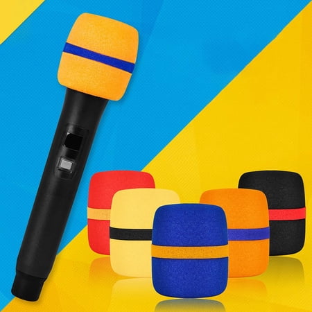 5 Pcs Thick Microphone Windscreen Reusable Colorful Stage Handheld for News Interviews KTV Stage Performance DJ