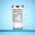 thumbnail image 3 of Gifts For Wife from Husband Birthday Valentine''s Day Gift for Wife, Funny Wife Nutrution Facts Tumbler \u2013 Happy Bday Chirstmas Presents For Wife- Best Wife Cup Gift Set with Lid Straw 20 oz, 3 of 6