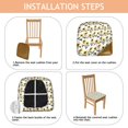 thumbnail image 4 of White Sunflower Seat Covers for Dining Room Chairs Set Of 6,Stretch Printed Washable Chair Seat Cover with Elastic Ties and Button,Removable Waterproof Couch Cushion Covers, 4 of 6