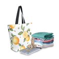 thumbnail image 2 of FORMRS Womens Canvas Tote Bag with Zipper Inner Pocket Shoulder Handbag, White Watercolor Oranges, 2 of 7