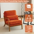 thumbnail image 6 of Ktaxon  Accent Chair Corduroy Upholstered Armchair, Reading Club Chair with Pillow and Solid Wood Frame for Living Room Bedroom Furniture Orange, 6 of 9