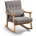 thumbnail image 1 of MELLCOM Upholstered Rocking Chair with Lumbar Support, Comfy Rocker Glider Chair for Nursery, Modern High Back Armchair for Living Room, Indoor Chair for Petite, Polyester (Grey), 1 of 5