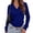 Blue, variant on Women Solid Collared Long Sleeve Pullover Tops Fashion Ribbed Knit Shirts for Women