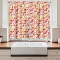 thumbnail image 2 of Ambesonne Orange Kitchen Curtains, Fantasy Watercolor Aloha, 55"x39", Yellow Coral White, 2 of 3