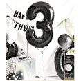 thumbnail image 5 of 40 Inch Black Large Numbers Foil Balloons Number 3 Helium Mylar Digital Balloon For Birthday Party Supplies Decorations, 5 of 8