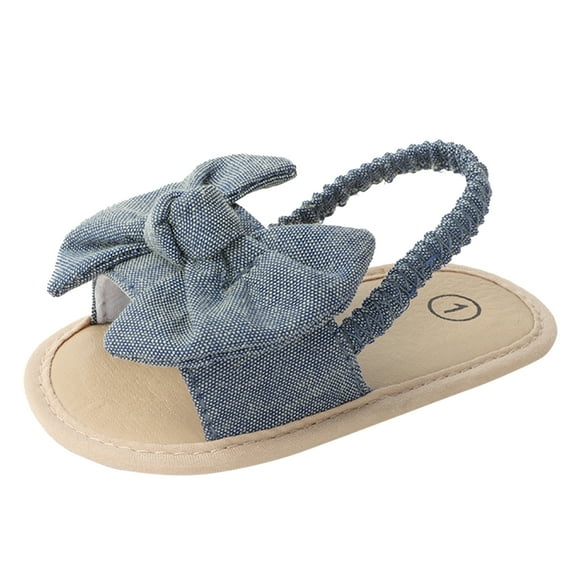 MHZLDYZ Baby Sock Shoes 12-176 Months Prewalker Bow Solid Baby Shoes Beach Girls Toddler Sandals Children Baby Shoes Baby Shoes 3-6 Months Baby Girl Shoes 12-18 Months (Dark Blue,2)