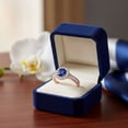 thumbnail image 5 of Mauli Jewels 1.40 Carat Sapphire Engagement Ring for Women – Halo Diamond Ring in 14K Rose Gold with Natural Sapphire Center Stone, 5 of 7