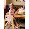 thumbnail image 5 of BemeyourBBs Toddler Baby Girl Birthday Outfits 1st 2nd 3rd 4th Birthday Summer Clothes Letter Embroidery Short Sleeve T Shirt Tops and Tulle Tutu Skirts Set Headband 3Pcs Set, 5 of 9
