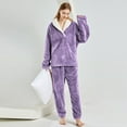 thumbnail image 2 of Lixiuxyad Plaid Pajama Women Comfortable Flannel Pajamas Long Sleeve Plus Size Loose Fit EU Sizes Homewear Set Can Be Worn Outside, 2 of 4