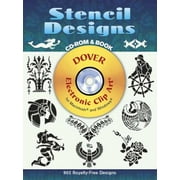 Stencil Designs CD-ROM and Book (Dover Electronic Clip Art), Used [Paperback]