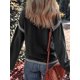 thumbnail image 5 of Suéteres para Mujer, Cuello Redondo Liso, Corte Holgado, Larga, Punto en Contraste, Jersey, Tops Negro S, 5 of 9