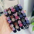 thumbnail image 2 of 4/8PCS Sparkling Crystal Stone Braided Hair Clips, 2022 New Rsvelte Braided Hair Clips for Women, Hair Bands with Clips, Rhinestone Hair Clip, Satin Fabric Hair Clips (5pcs), 2 of 5