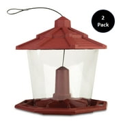 Pennington Earth Smart Red Recycled Plastic Wild Bird Hopper Feeder, 7 lb. Capacity, 2 Pack