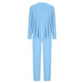 thumbnail image 4 of Miluxas Women Fall 2 Piece Outfits Pants Sets Casual Tracksuit Sweatsuits Long Sleeve Tops Wide Leg Trousers Lounge Set Sky Blue 14(XXXL), 4 of 5