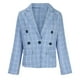 thumbnail image 4 of Pntutb moda mujer Casual botón manga larga Casual Plaid estampado abrigo Blazer blusa Pntutb Pntutb-3182, 4 of 6