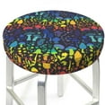 thumbnail image 3 of Bingfone 12 Inch Padded Round Bar Stool Cover Cushion With Elastic Fabric Round Chair Seat - Magical Mushrooms And Flowers, 3 of 7