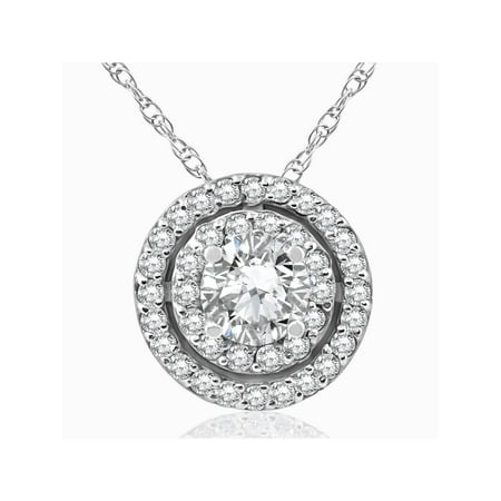 diamond halo pendant necklace 1ct chain 14k womens double gold walmart dialog displays option button additional opens zoom