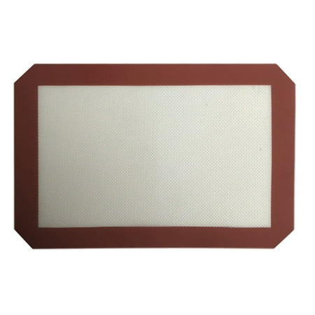 

maytalsoy Durable Silicone Glass Fiber Non-Stick High Temperature Resistant Baking Mat Pad White+Red S