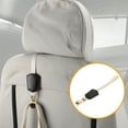 thumbnail image 3 of Unique Bargains 1 Pcs Universal Car Seat Headrest Hook for Most Car, SUV, Truck Car Seat Back Organizer Hooks Sturdy Faux Leather Metal 11.22"x1.89" Black, 3 of 7