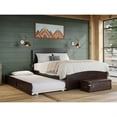 thumbnail image 2 of Warren, Solid Wood Platform Bed with Footboard and Twin XL Trundle, Queen, Espresso, 2 of 5