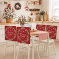 thumbnail image 2 of Merry Christmas Red Chair Covers Set of 8 Winter Snowman Xmas Tree Pine Leaf Snow Chair Back Covers Stretch Removable Washable Slipcovers Protector for Dining Room Kitchen Party Decor, 2 of 5