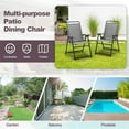 thumbnail image 6 of Costway 2pcs Patio Folding  Chairs Dining Armrest Backrest Outdoor Portable Gray, 6 of 10