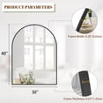 thumbnail image 4 of BEAUTYPEAK 30"x 40" Bathroom Mirror Wall Vanity Arched Mirror, Black, 4 of 8