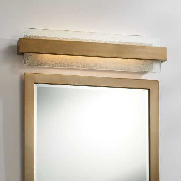 Possini Euro Design Possini Euro Cascadia 23 1/2" Wide Brass and Glass LED Bath Light