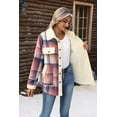 thumbnail image 5 of Zeagoo Flannel Jacket Fleece Lined Jacket Women Plaid Shacket Button Down Shirts Casual Fall Winter Outwear, 5 of 6