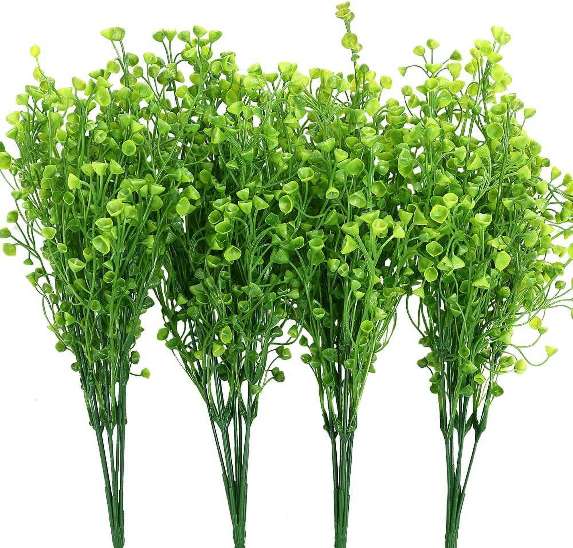 ZOELNIC Artificial Shrubs Bushes 8 Pack Fake Outdoor UV Resistant Plants Flowers, Faux Plastic Bell Leaves Greenery for Indoor Outside Hanging Planter Home Office Wedding Farmhouse Decor