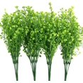 thumbnail image 2 of 8 Bundles Artificial Shrubs Bushes, Fake Outdoor UV Resistant Plants , Faux Plastic Bell Leaves Greenery for Indoor Outside Hanging Planter Home Office Wedding Farmhouse Decor (Green), 2 of 7