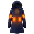thumbnail image 2 of Wantdo Women's Winter Heated Jacket with 20000mAh Battery Pack, Mid Length Warm Coat for Cold Weather Navy X-Large, 2 of 12