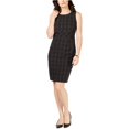 thumbnail image 1 of Vestido tubo Kasper Windowpane Mujer negro 8 Vaina, 1 of 2