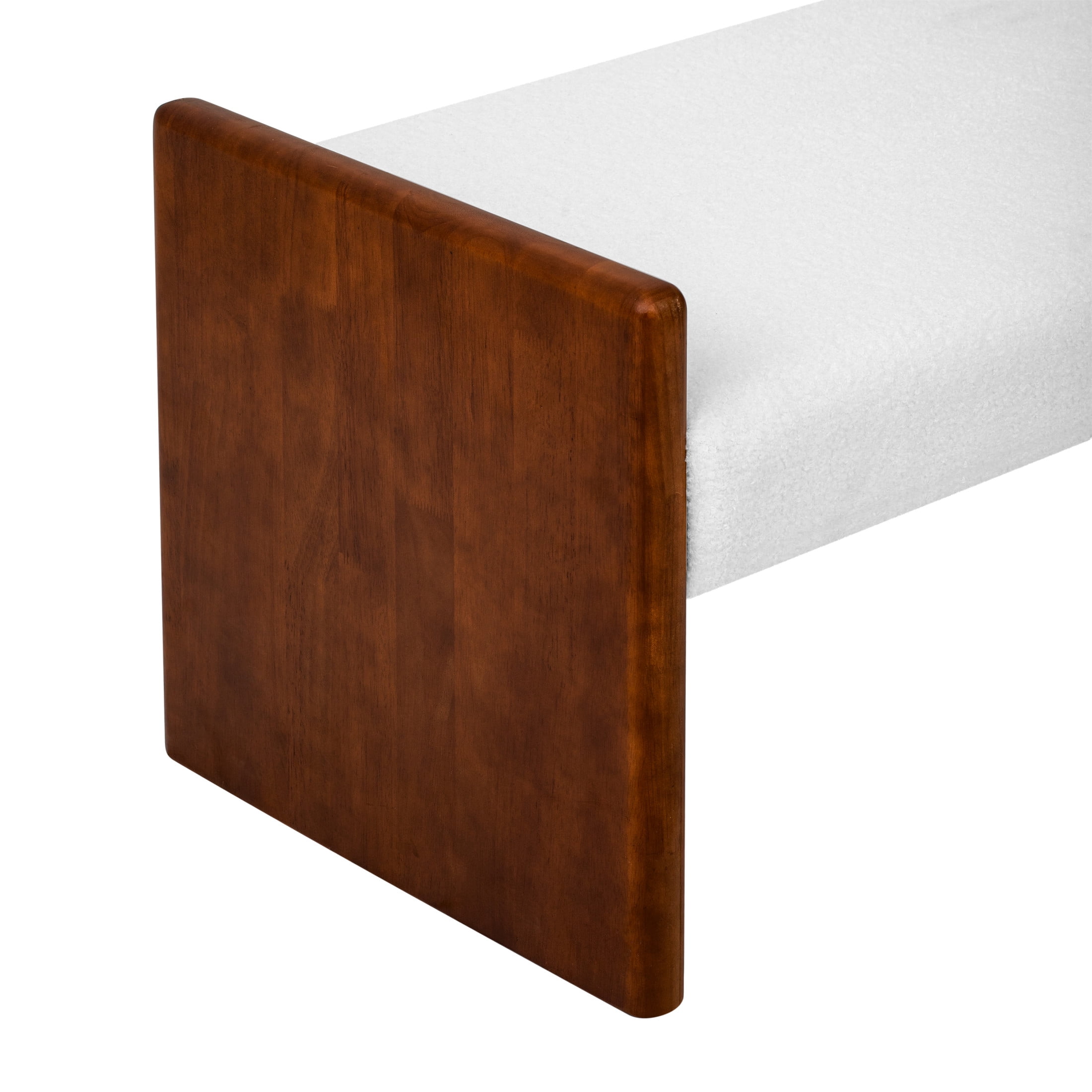 Christopher Knight Home 63" Modern Boucle Upholstered Decorative Ottoman Bench, Wood Frame, White