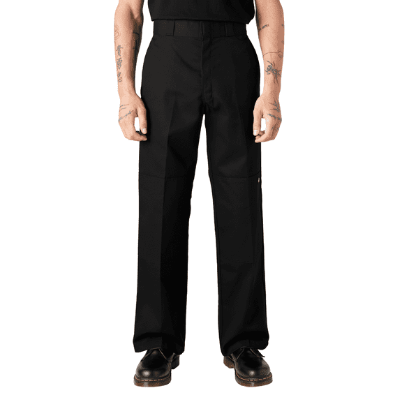 Dickies Men's Loose Fit Double Knee Work Pants, Black, 46X30
