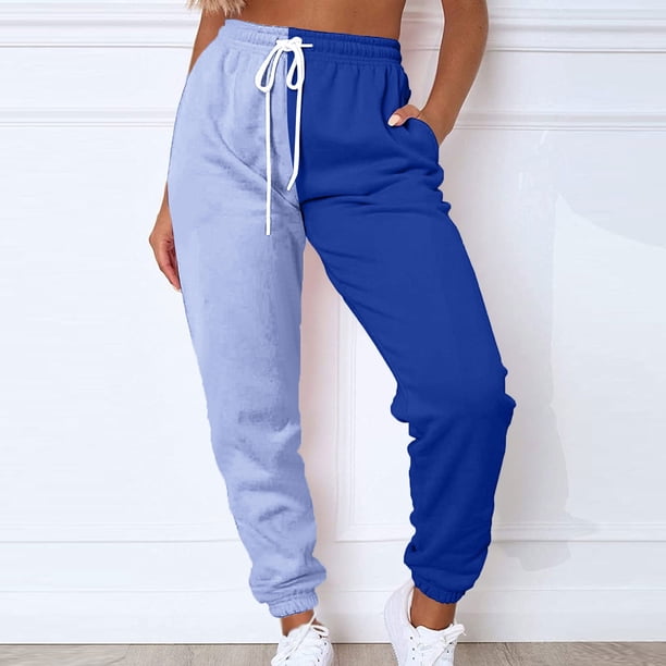 Puntoco Mujeres Casual Patchwork Pantalones Cintura Alta Cordón con Multi-Bolsillos Corsé Pantalones Largos Puntoco Puntoco-6440
