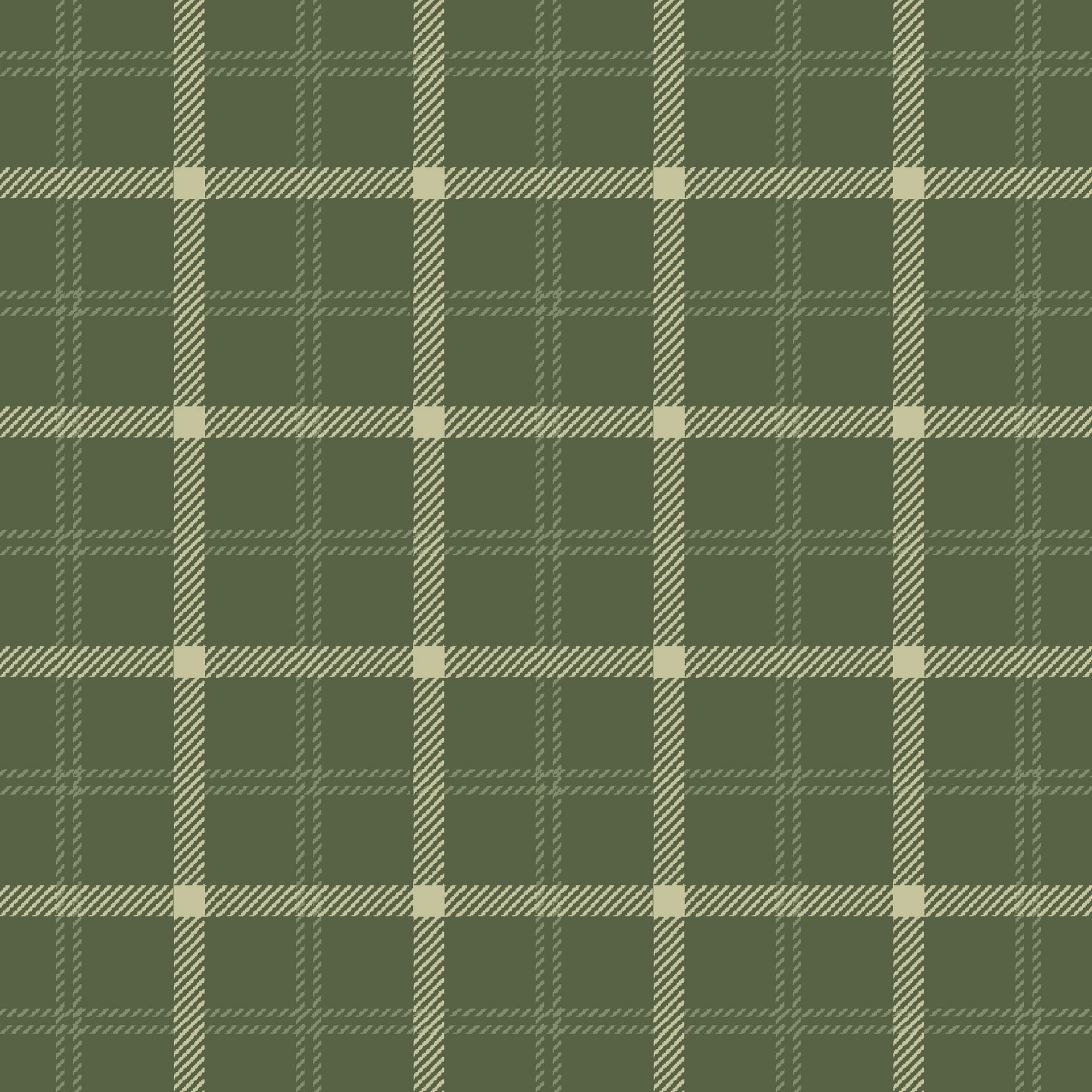 NICETOWN 100% Blackout Green Plaid Curtains for Bedroom Privacy Protect Grommet Thermal Insulated Window Treatment for Living Room, 2 Panels, Moss Green, W52 x L84